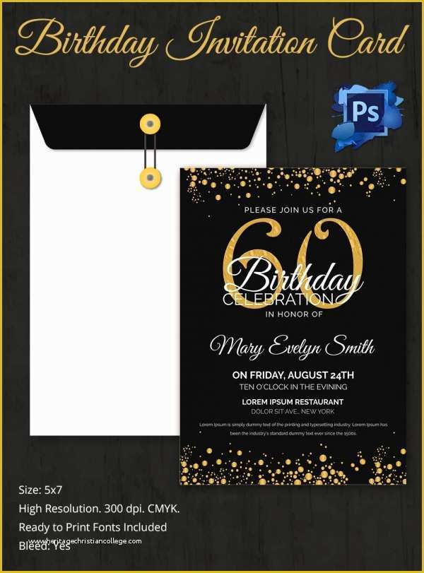 Birthday Wishes Templates Free Download Of 60th Birthday Invitation Templates Free Printable – Best
