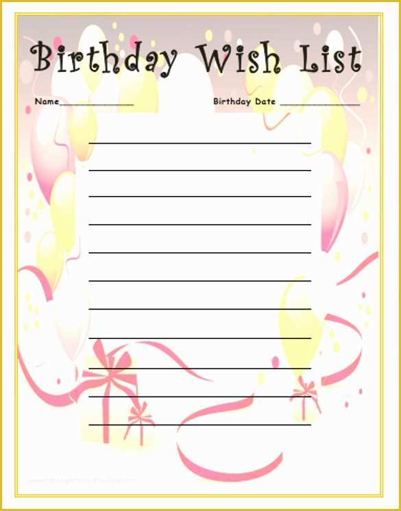 Birthday Wishes Template