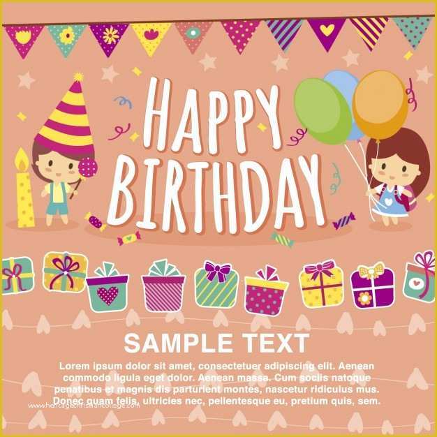 Birthday Wishes Templates Free Download Of Happy Birthday Card Template Vector