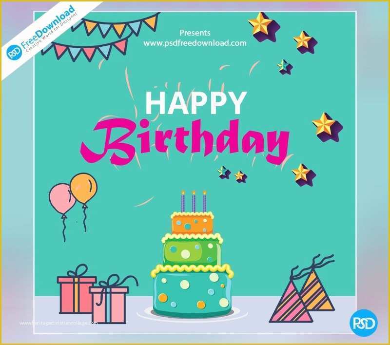 Birthday Wishes Templates Free Download Of Happy Birthday Template Greeting Card Psd Free Download