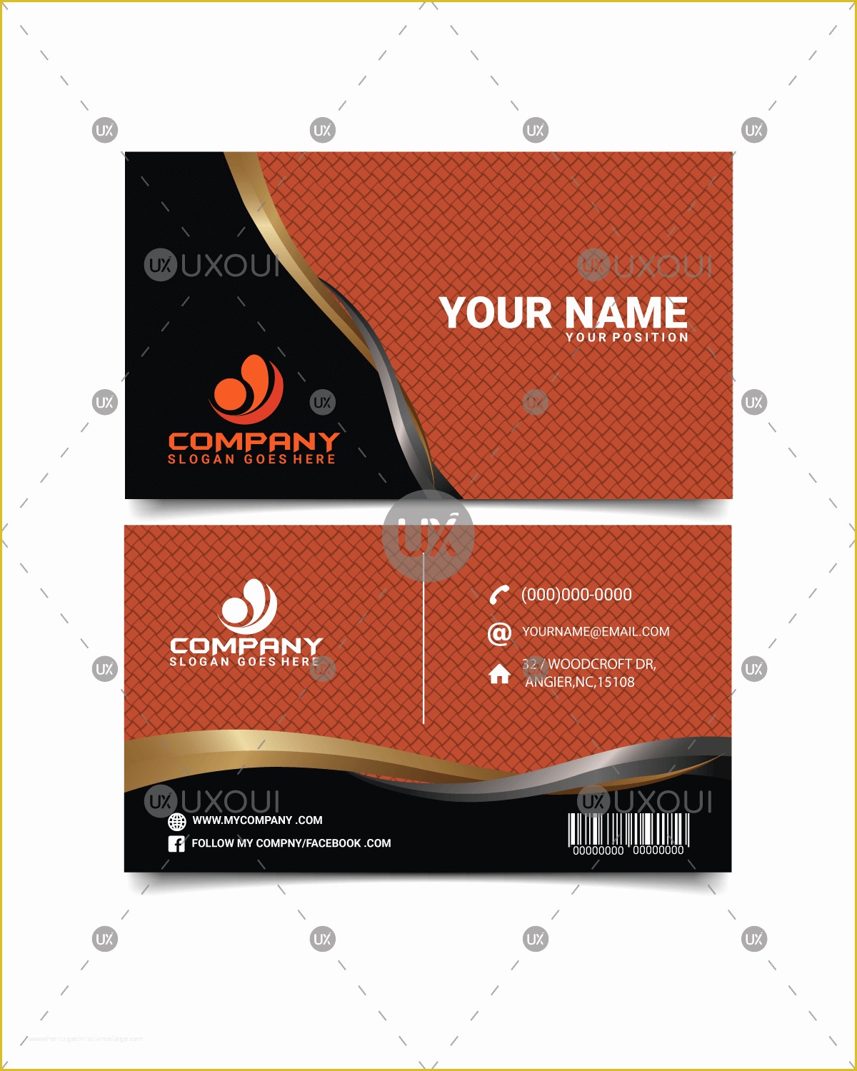 Black and Gold Business Card Templates Free Of Black and Gold Business Card Template Vector with Pattern