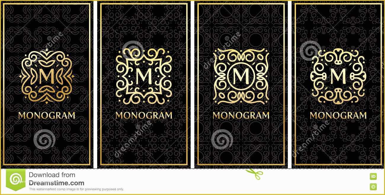 Black and Gold Business Card Templates Free Of Business Card Templates with Gold Monogram Black