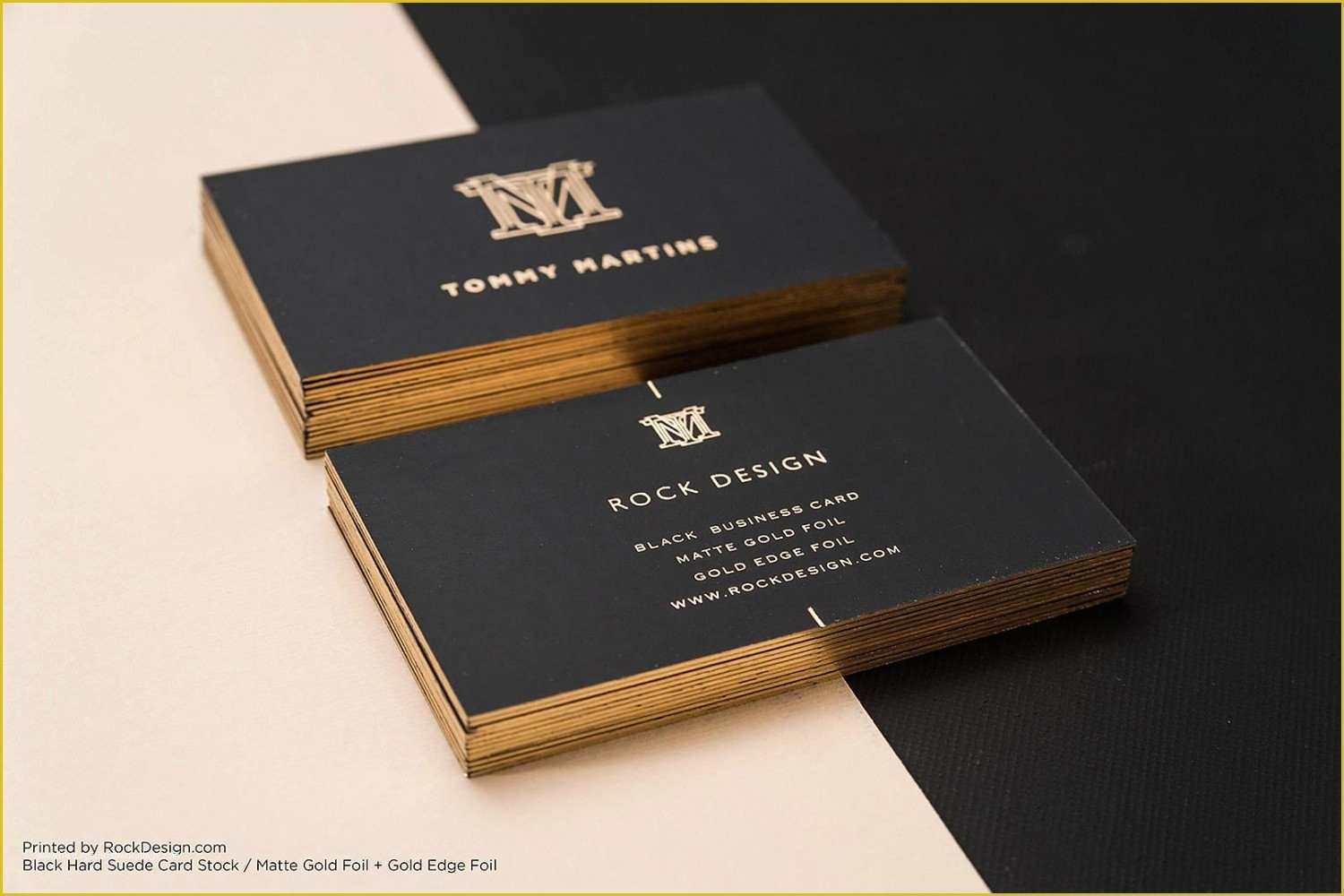 Black and Gold Business Card Templates Free Of Free Gold Foil Monogram Elegant Black Business Template