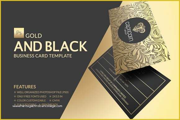 Black and Gold Business Card Templates Free Of Gold and Black Business Card Business Card Templates On