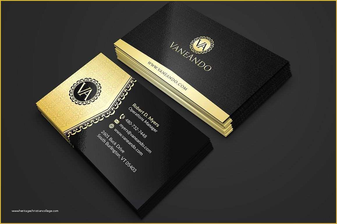 Black and Gold Business Card Templates Free Of Gold and Black Business Card
