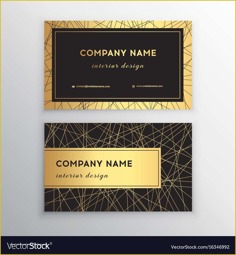 Black and Gold Business Card Templates Free Of Luxury Business Card Gold and Black Horizontal Vector Image