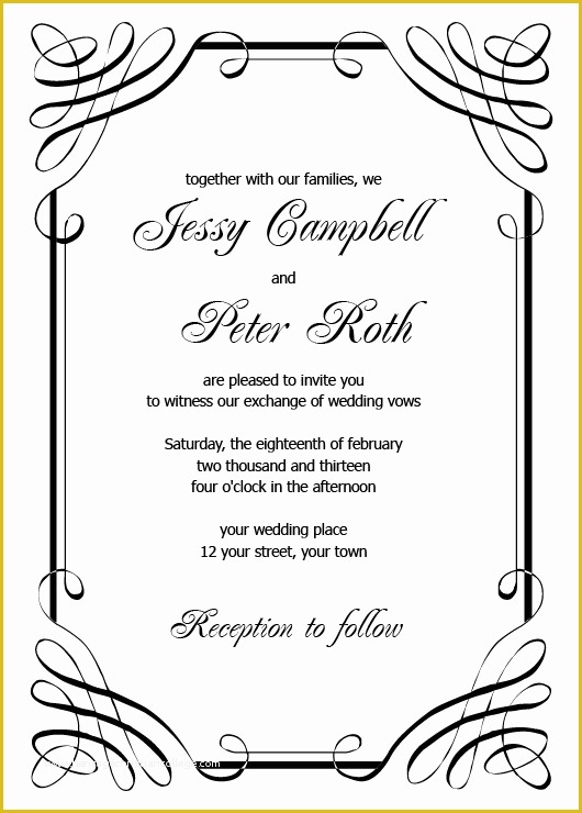 Black and White Invitation Templates Free Download Of 30 Free Printable Wedding Invitations to Download for