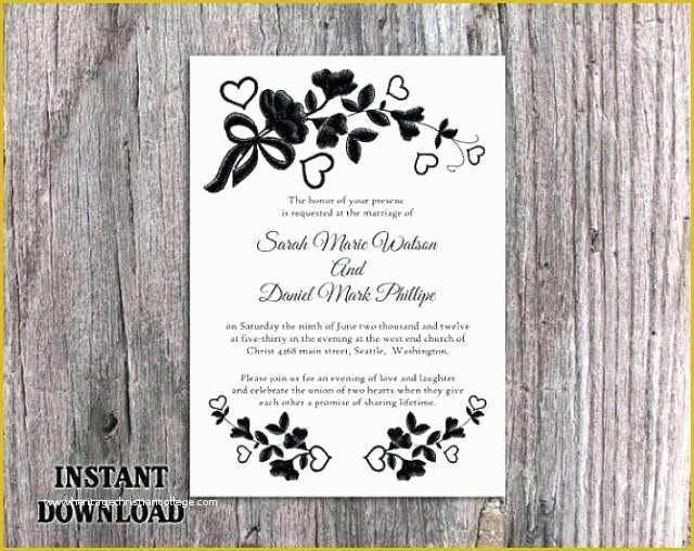 Black and White Invitation Templates Free Download Of Black and White Invitation Template Snow White Invitation