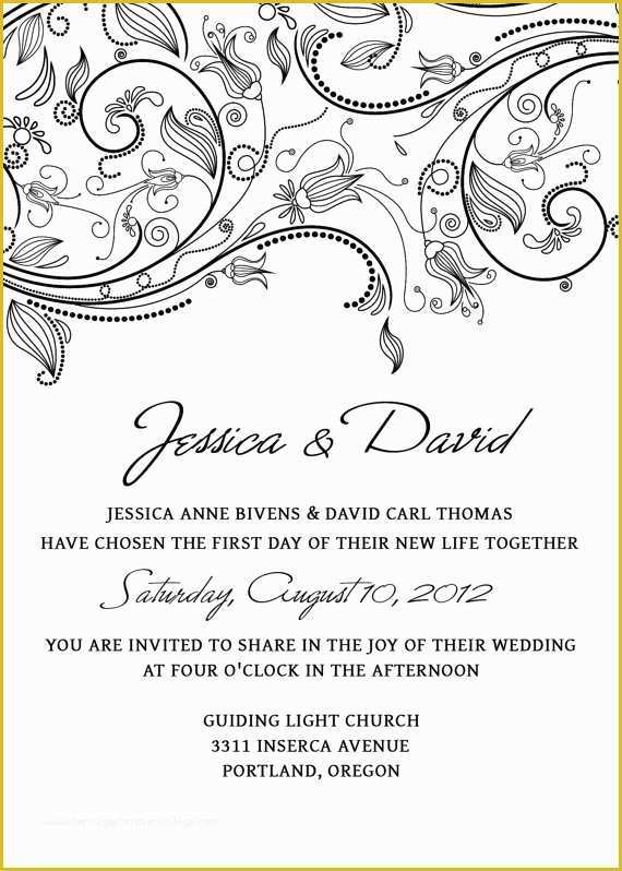 Black and White Invitation Templates Free Download Of Black and White Invitations Templates