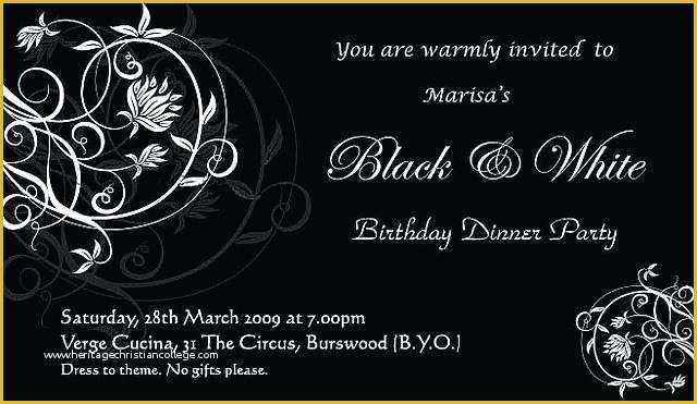 Black and White Invitation Templates Free Download Of Black and White Party Invitations Black White Party