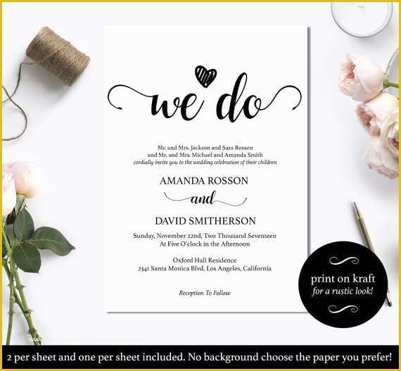 Black and White Invitation Templates Free Download Of Black and White We Do Wedding Invitation Template