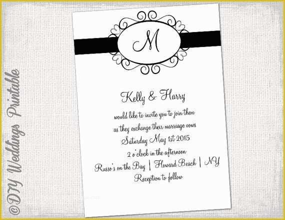 Black and White Invitation Templates Free Download Of Black and White Wedding Invitation Templates