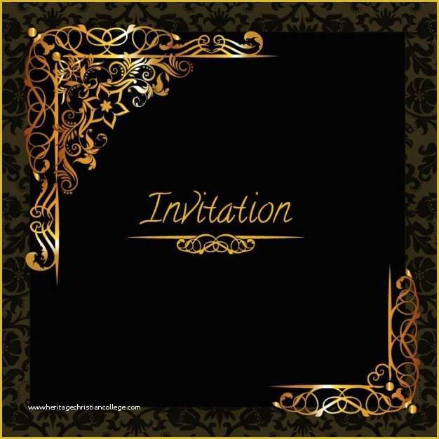 Black and White Invitation Templates Free Download Of Elegant Golden Design Invitation Template Vector