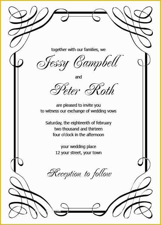Black and White Invitation Templates Free Download Of Wedding Invitations Templates Printable