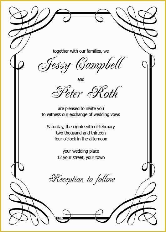 Black and White Invitation Templates Free Download Of Wedding Invitations Templates Printable