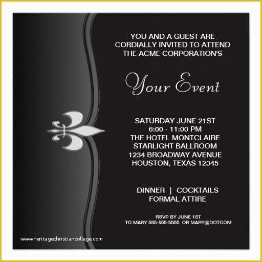 Black Tie event Invitation Free Template Of 4 Best Of Professional event Invitation Template