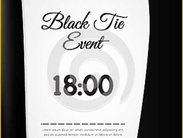 Black Tie event Invitation Free Template Of A4 Elegant Black Tie event Invitation Template Stock