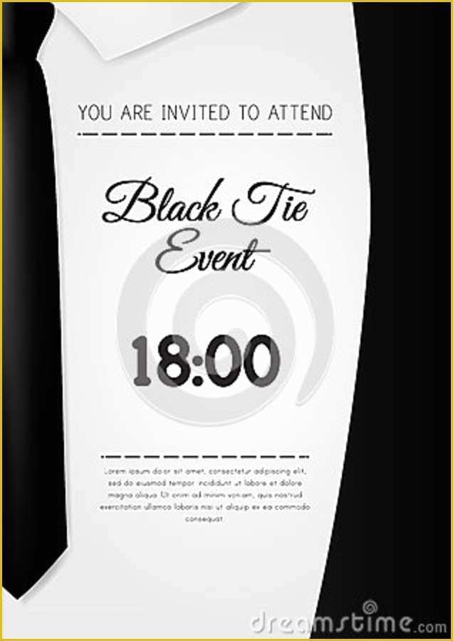 Black Tie event Invitation Free Template Of A4 Elegant Black Tie event Invitation Template Stock