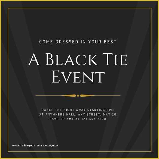Black Tie event Invitation Free Template Of Charcoal & Gold Elegant Masculine Black Tie event