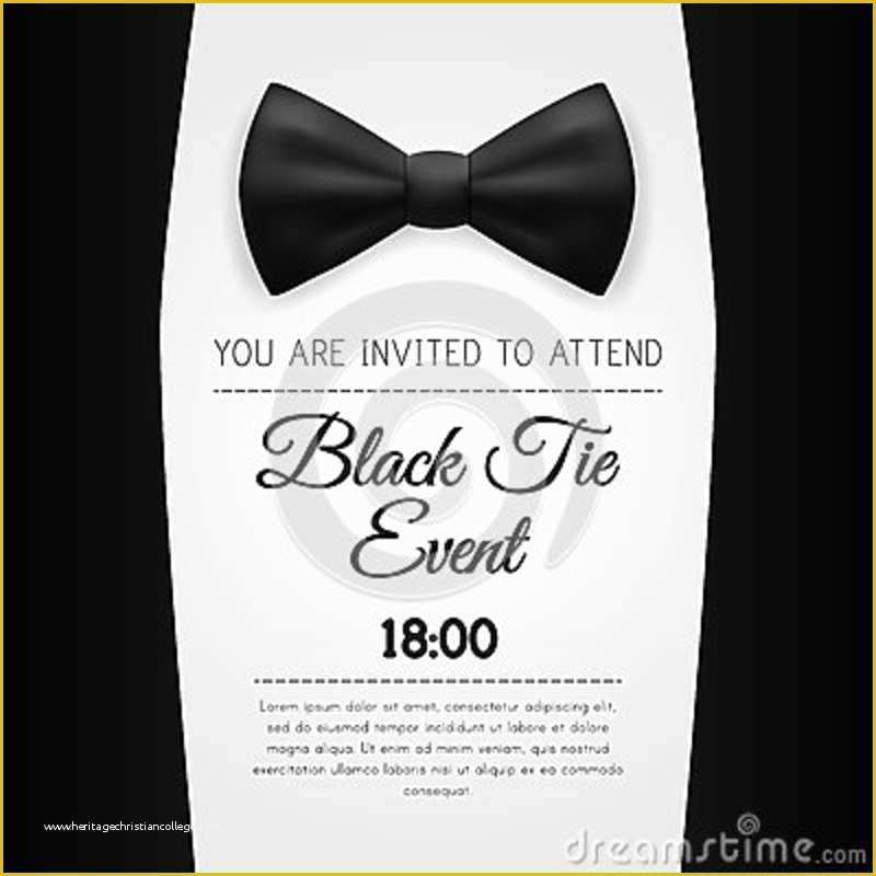 Black Tie event Invitation Free Template