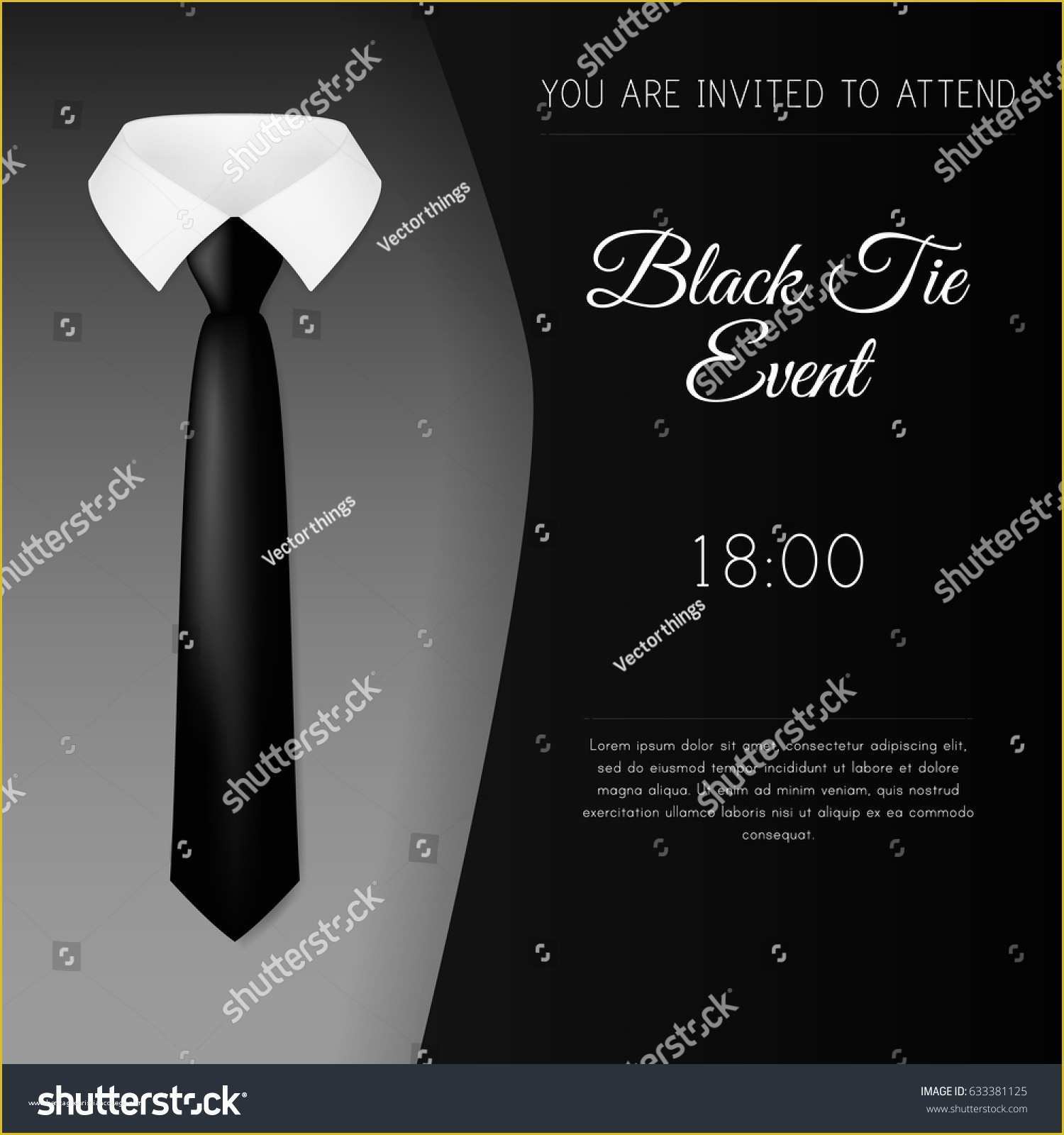 Black Tie event Invitation Free Template Of Elegant Black Tie event Invitation Template Stock Vector