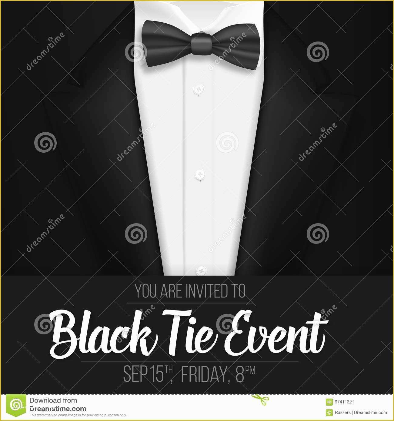 Black Tie event Invitation Free Template Of Realistic Vector Black Suit Black Tie event Invitation