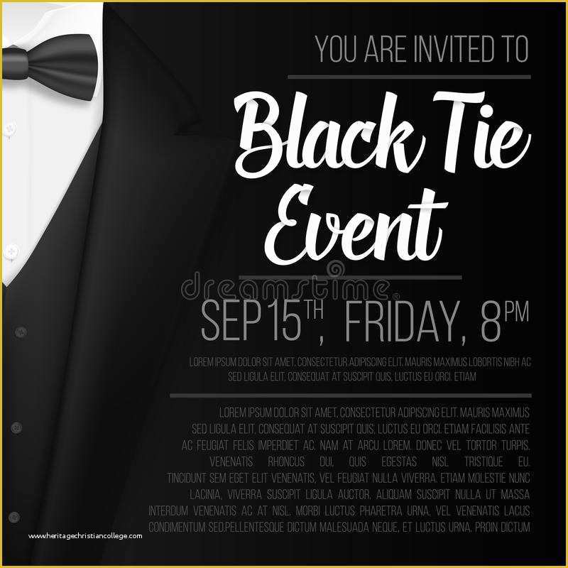 Black Tie event Invitation Free Template Of Realistic Vector Black Suit Black Tie event Invitation