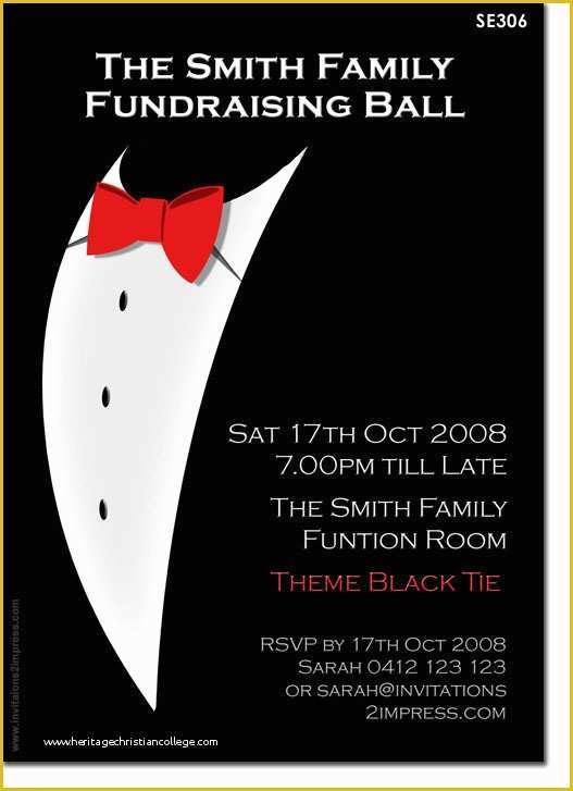 Black Tie event Invitation Free Template Of Se306 Birthday Adult Black Tie La S Birthday