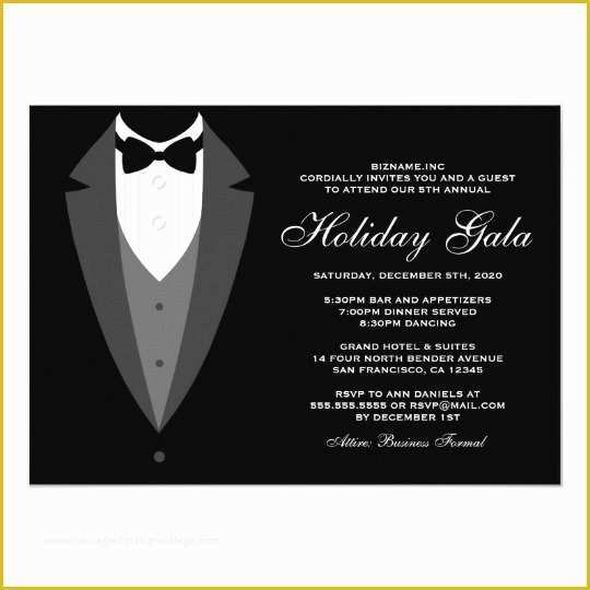 Black Tie event Invitation Free Template Of Tuxedo Holiday Gala Invitations Black Tie event