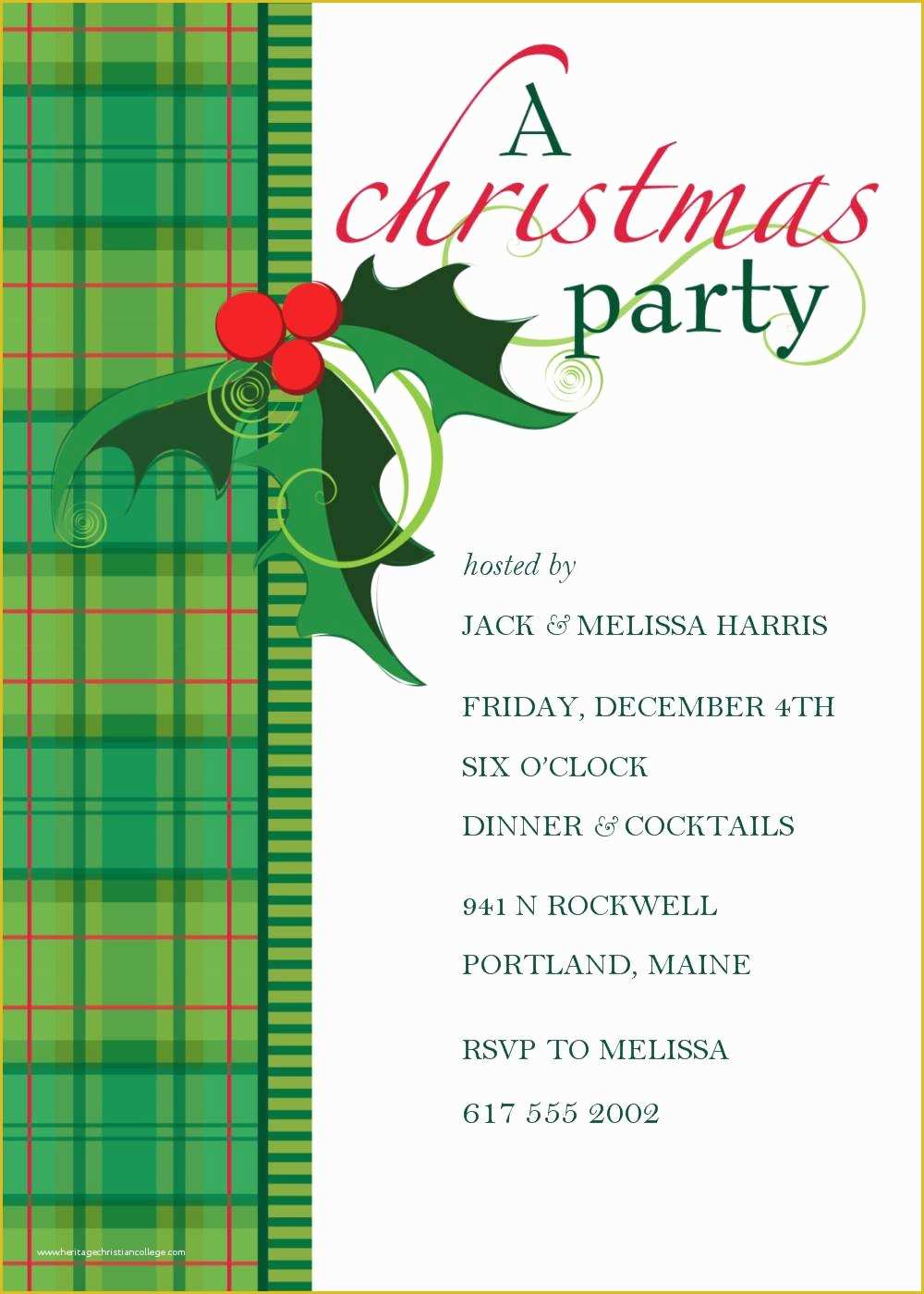 Blank Christmas Invitation Templates Free Of Christmas Party Invitation Template