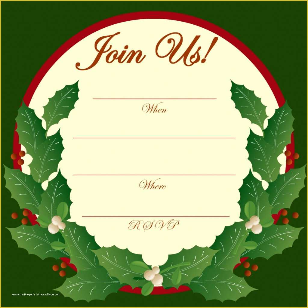 Blank Christmas Invitation Templates Free Of Free Printable Christmas and New Year Party Invitations