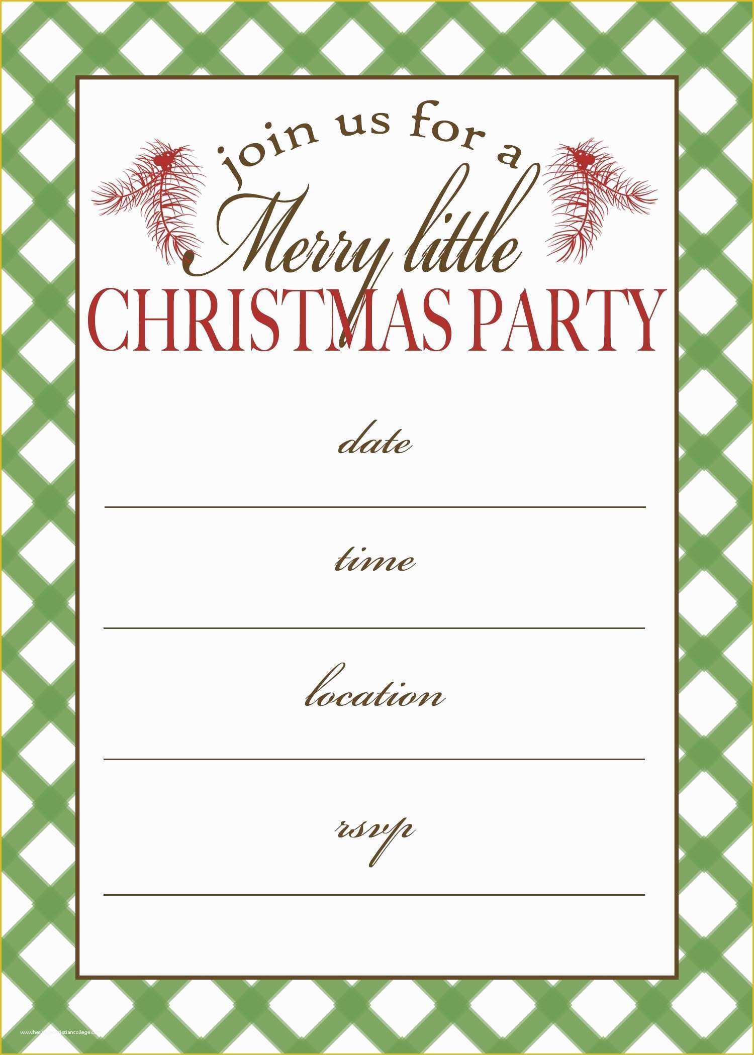 Blank Christmas Invitation Templates Free Of Free Printable Christmas Party Invitation