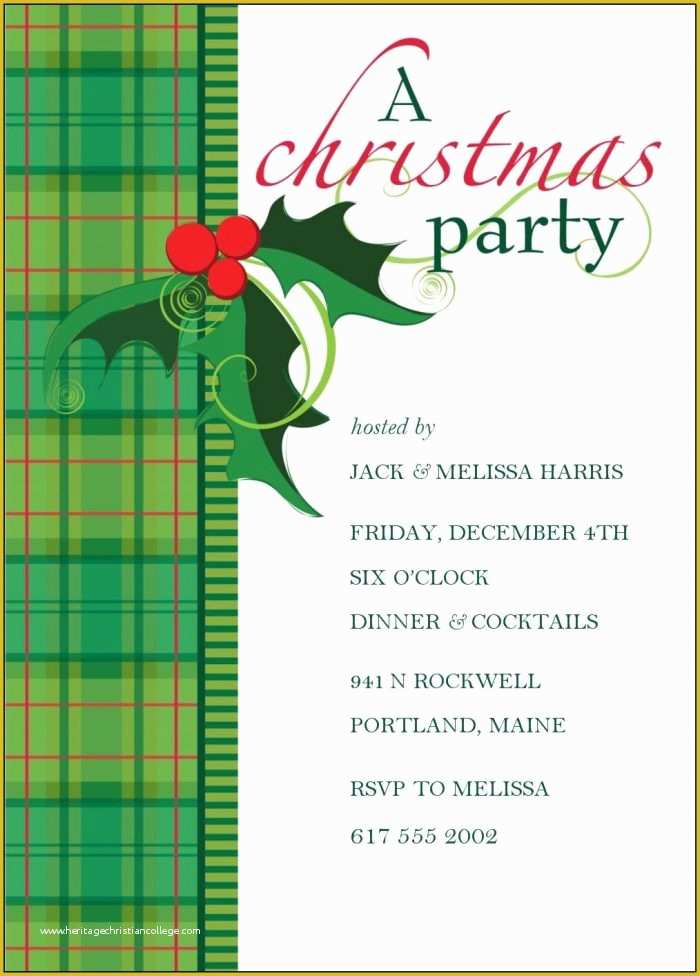 Blank Christmas Invitation Templates Free Of Template for Christmas Party Invitation In Fice