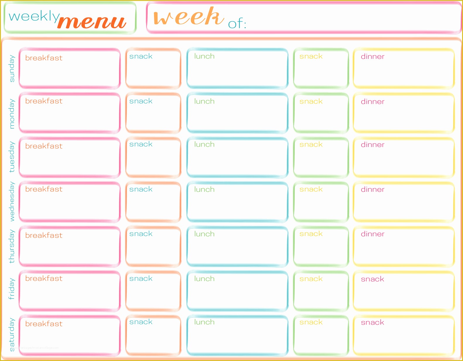 Blank Menu Template Printable Printable World Holiday