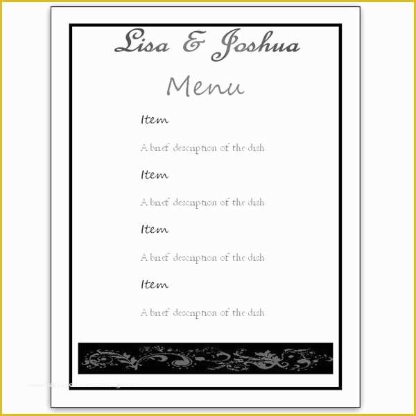 Blank Menu Template Free Of Menu Template Word