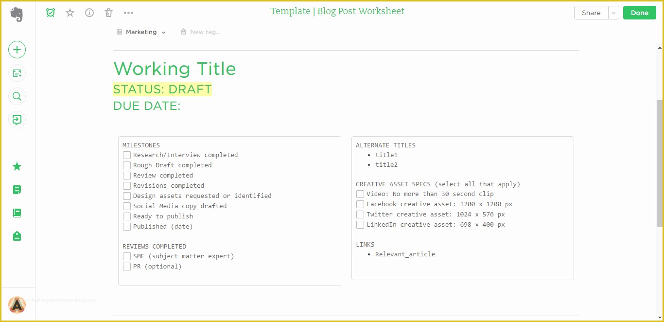 Blog Post Template Free Of 21 Evernote Templates & Workflows that Skyrocket Your