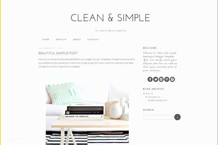 Blog Post Template Free Of Blogger Template Clean and Simple themes Creative Market