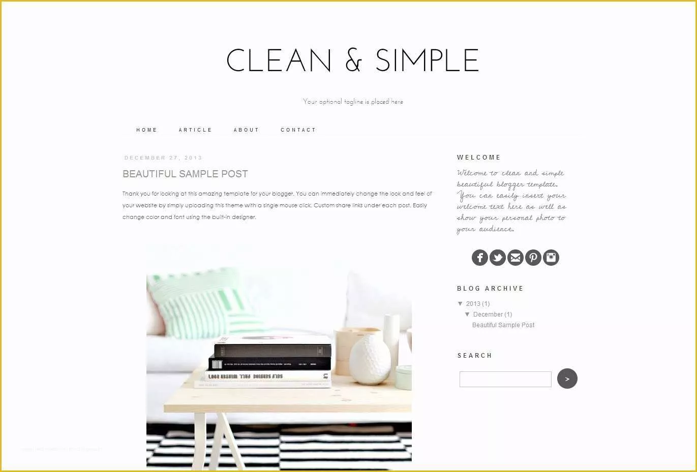 Blog Post Template Free Of Blogger Template Clean and Simple themes Creative Market