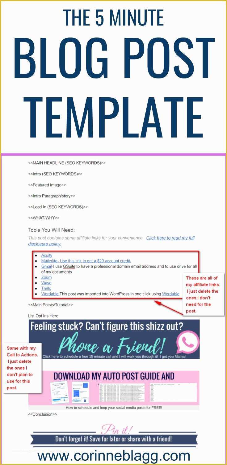 Blog Post Template Free Of Corinne Blagg Producticty Tips for Overwhelmed Mom Bloggers