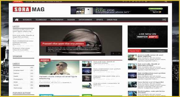 Blog Post Template Free Of sora Mag Responsive Blogger Template 2014 Download