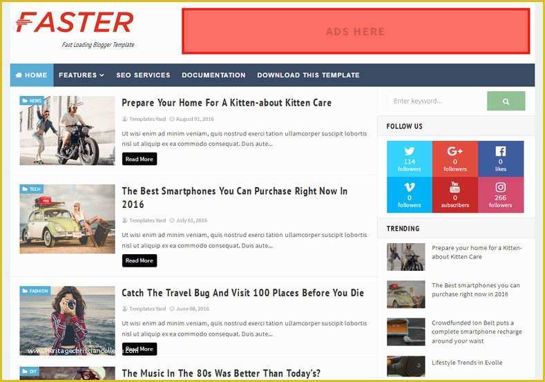 Blogger Templates Free Download Of Faster Fast Loading Blogger Template • Templates 2019