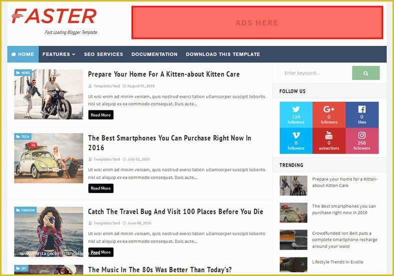 Blogger Templates Free Download Of Faster Fast Loading Blogger Template 