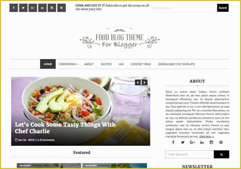 Blogger Templates Free Download Of Food Blog Blogger Template • Templates 2019