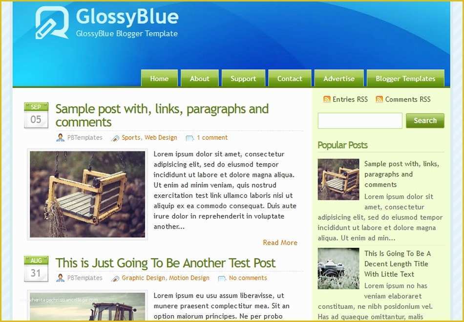 Blogger Templates Free Download Of Glossyblue Blogger Template Free Download 2018