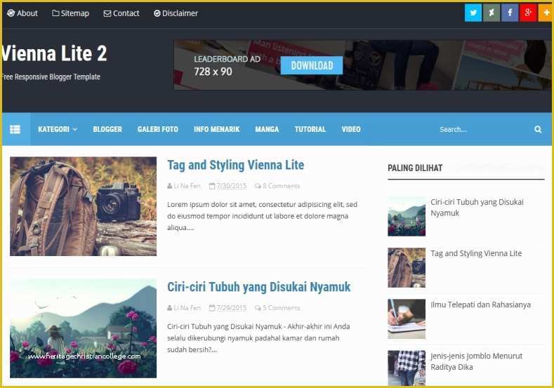 Blogger Templates Free Download Of Vienna Lite 2 Blogger Template • Templates 2019