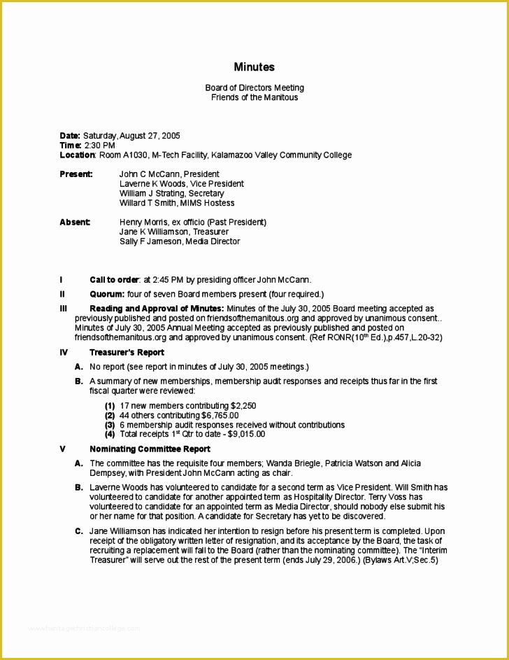 Board Of Directors Meeting Minutes Template Free Of Board Directors Meeting Minutes Template