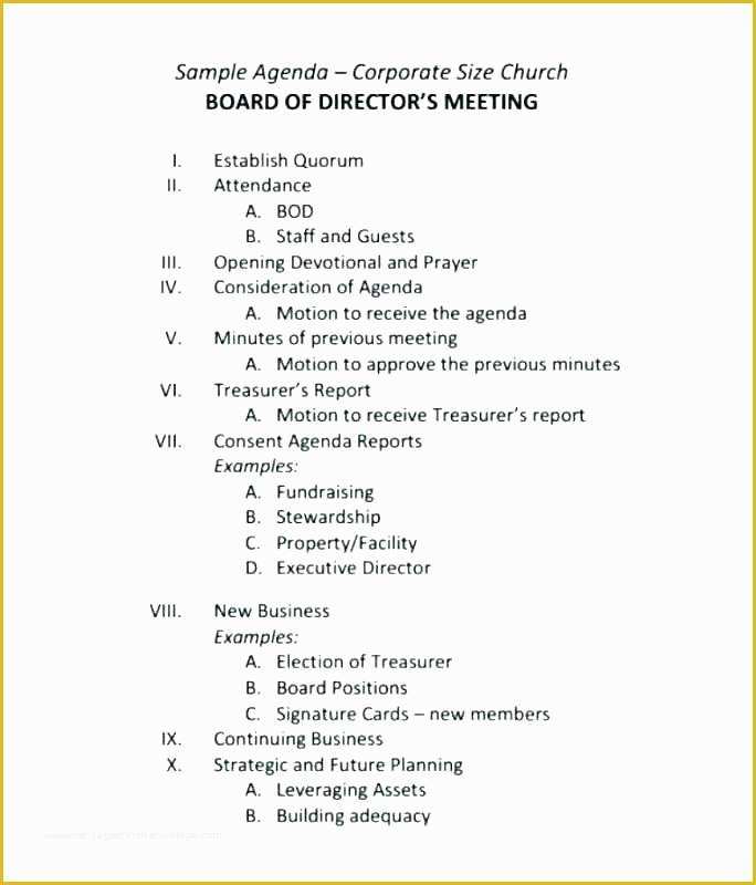 Board Of Directors Meeting Minutes Template Free Of Sample Board Meeting Agenda Template