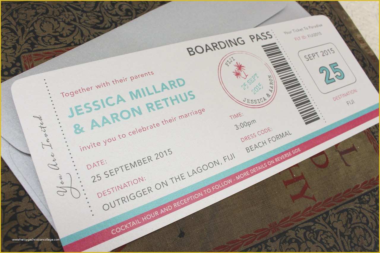 Boarding Pass Invitation Template Free Of Boarding Pass Cruise Wedding Ticket or Birthday Invitation