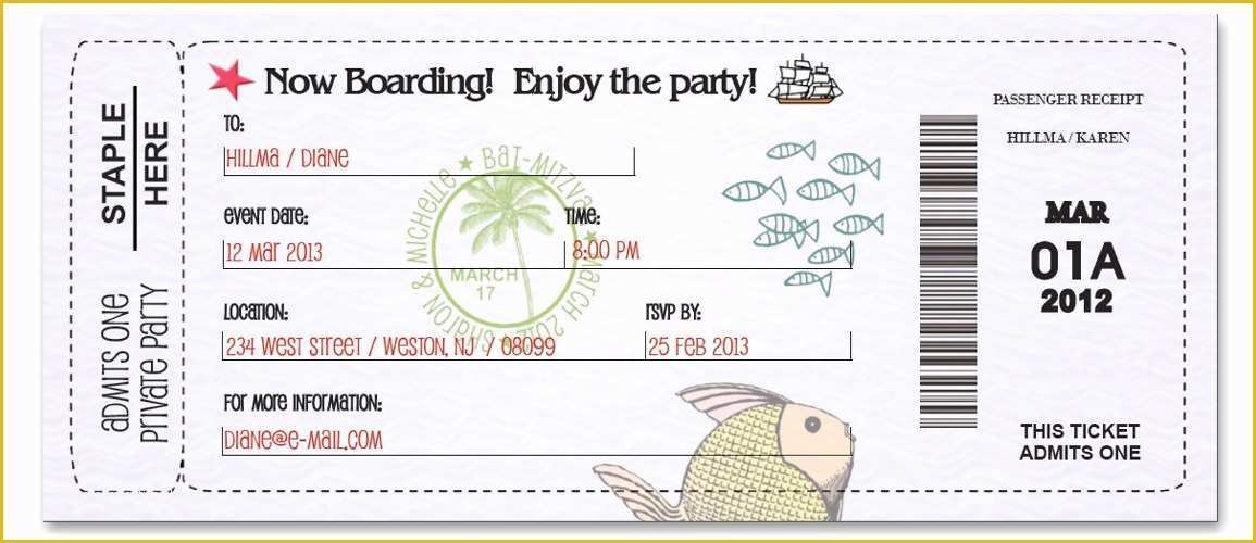 Boarding Pass Invitation Template Free Of Boarding Pass Fun Custom Passport Invitations