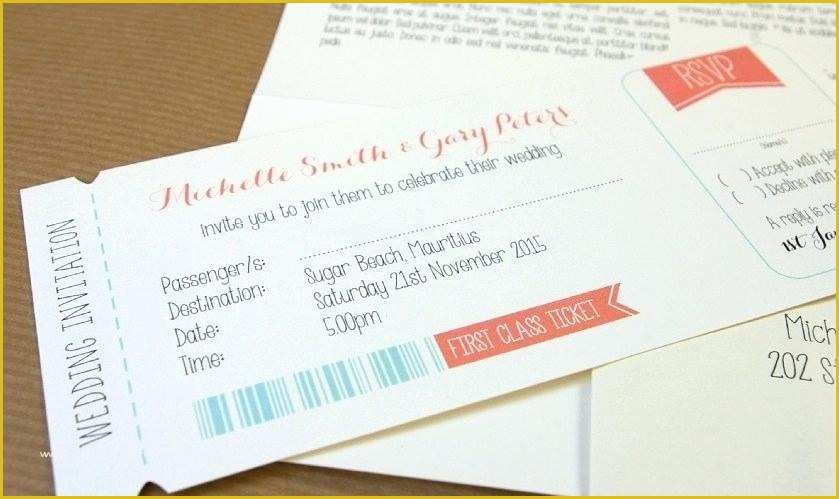 Boarding Pass Invitation Template Free Of Boarding Pass Wedding Invitation Template Destination Sleeve